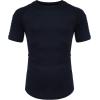 COOFANDY Men’s Muscle T-Shirt Pleated Raglan Sleeve Bodybuilding Gym Tee Short Sleeve Fashion Workout Shirts Hipster Shirt(Type1 – Navy Blue)