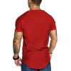 COOFANDY Men’s Muscle T-Shirt Pleated Raglan Sleeve Bodybuilding Gym Tee Short Sleeve Fashion Workout Shirts Hipster Shirt(Type1 – Ponceau)
