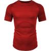 COOFANDY Men’s Muscle T-Shirt Pleated Raglan Sleeve Bodybuilding Gym Tee Short Sleeve Fashion Workout Shirts Hipster Shirt(Type1 – Ponceau)