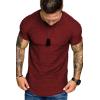 COOFANDY Men’s Muscle T-Shirt Pleated Raglan Sleeve Bodybuilding Gym Tee Short Sleeve Fashion Workout Shirts Hipster Shirt(Type1 – Wine Red)
