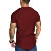 COOFANDY Men’s Muscle T-Shirt Pleated Raglan Sleeve Bodybuilding Gym Tee Short Sleeve Fashion Workout Shirts Hipster Shirt(Type1 – Wine Red)