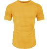COOFANDY Men’s Muscle T-Shirt Pleated Raglan Sleeve Bodybuilding Gym Tee Short Sleeve Fashion Workout Shirts Hipster Shirt(Type1 – Yellow)