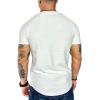 COOFANDY Men’s Muscle T-Shirt Pleated Raglan Sleeve Bodybuilding Gym Tee Short Sleeve Fashion Workout Shirts Hipster Shirt(White)