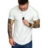 COOFANDY Men’s Muscle T-Shirt Pleated Raglan Sleeve Bodybuilding Gym Tee Short Sleeve Fashion Workout Shirts Hipster Shirt(White)
