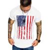 COOFANDY Men’s Muscle T-Shirt Pleated Raglan Sleeve Bodybuilding Gym Tee Short Sleeve Fashion Workout Shirts Hipster Shirt(White American Flag)