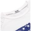 COOFANDY Men’s Muscle T-Shirt Pleated Raglan Sleeve Bodybuilding Gym Tee Short Sleeve Fashion Workout Shirts Hipster Shirt(White American Flag)