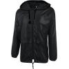 COOFANDY Mens Packable Rain Jacket Lightweight Waterproof Raincoat with Hood Outdoor Rain Gear Travel Hiking Cycling(Black)