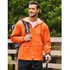 COOFANDY Mens Packable Rain Jacket Lightweight Waterproof Raincoat with Hood Outdoor Rain Gear Travel Hiking Cycling(Orange)