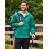 COOFANDY Mens Packable Rain Jacket Lightweight Waterproof Raincoat with Hood Outdoor Rain Gear Travel Hiking Cycling(Teal)