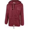 COOFANDY Mens Packable Rain Jacket Lightweight Waterproof Raincoat with Hood Outdoor Rain Gear Travel Hiking Cycling(Wine Red)