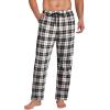 COOFANDY Men’s Plaid Casual Pants Soft Cotton Pajama Pants Drawstring Checkered Lounge Sweatpant with Pockets(Apricot Black White Plaid)
