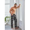 COOFANDY Men’s Plaid Casual Pants Soft Cotton Pajama Pants Drawstring Checkered Lounge Sweatpant with Pockets(Black White Grey Plaid)
