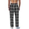 COOFANDY Men’s Plaid Casual Pants Soft Cotton Pajama Pants Drawstring Checkered Lounge Sweatpant with Pockets(Black White Grey Plaid)