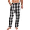 COOFANDY Men’s Plaid Casual Pants Soft Cotton Pajama Pants Drawstring Checkered Lounge Sweatpant with Pockets(Black White Plaid (Heavyweight))
