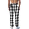 COOFANDY Men’s Plaid Casual Pants Soft Cotton Pajama Pants Drawstring Checkered Lounge Sweatpant with Pockets(Black White Plaid (Heavyweight))