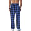 COOFANDY Men’s Plaid Casual Pants Soft Cotton Pajama Pants Drawstring Checkered Lounge Sweatpant with Pockets(Blue Black Plaid)