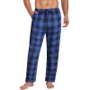 COOFANDY Men’s Plaid Casual Pants Soft Cotton Pajama Pants Drawstring Checkered Lounge Sweatpant with Pockets(Blue Black Plaid)
