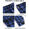 COOFANDY Men’s Plaid Casual Pants Soft Cotton Pajama Pants Drawstring Checkered Lounge Sweatpant with Pockets(Blue Black Plaid)