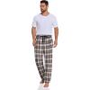 COOFANDY Men’s Plaid Casual Pants Soft Cotton Pajama Pants Drawstring Checkered Lounge Sweatpant with Pockets(Brown Black White Plaid)