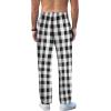 COOFANDY Men’s Plaid Casual Pants Soft Cotton Pajama Pants Drawstring Checkered Lounge Sweatpant with Pockets(Gray Black White Plaid)