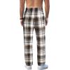 COOFANDY Men’s Plaid Casual Pants Soft Cotton Pajama Pants Drawstring Checkered Lounge Sweatpant with Pockets(Khaki Black White Plaid (Heavyweight))