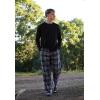 COOFANDY Men’s Plaid Casual Pants Soft Cotton Pajama Pants Drawstring Checkered Lounge Sweatpant with Pockets(Navy Plaid)