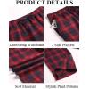 COOFANDY Men’s Plaid Casual Pants Soft Cotton Pajama Pants Drawstring Checkered Lounge Sweatpant with Pockets(Navy Red Plaid)