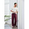 COOFANDY Men’s Plaid Casual Pants Soft Cotton Pajama Pants Drawstring Checkered Lounge Sweatpant with Pockets(Navy Red Plaid)