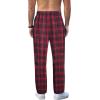 COOFANDY Men’s Plaid Casual Pants Soft Cotton Pajama Pants Drawstring Checkered Lounge Sweatpant with Pockets(Navy Red Plaid)