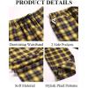 COOFANDY Men’s Plaid Casual Pants Soft Cotton Pajama Pants Drawstring Checkered Lounge Sweatpant with Pockets(Navy Yellow Plaid)