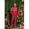 COOFANDY Men’s Plaid Casual Pants Soft Cotton Pajama Pants Drawstring Checkered Lounge Sweatpant with Pockets(Red Black Plaid)