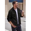 COOFANDY Men’s Polar Fleece Shacket Long Sleeve Casual Button Down Shirt Jacket with Pockets(Black)