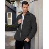 COOFANDY Men’s Polar Fleece Shacket Long Sleeve Casual Button Down Shirt Jacket with Pockets(Black)