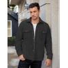 COOFANDY Men’s Polar Fleece Shacket Long Sleeve Casual Button Down Shirt Jacket with Pockets(Black)