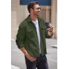 COOFANDY Men’s Polar Fleece Shacket Long Sleeve Casual Button Down Shirt Jacket with Pockets(Dark Green)