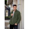 COOFANDY Men’s Polar Fleece Shacket Long Sleeve Casual Button Down Shirt Jacket with Pockets(Dark Green)