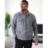 COOFANDY Men’s Polar Fleece Shacket Long Sleeve Casual Button Down Shirt Jacket with Pockets(Light Grey)
