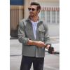 COOFANDY Men’s Polar Fleece Shacket Long Sleeve Casual Button Down Shirt Jacket with Pockets(Light Grey)