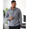 COOFANDY Men’s Polar Fleece Shacket Long Sleeve Casual Button Down Shirt Jacket with Pockets(Light Grey)