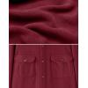COOFANDY Men’s Polar Fleece Shacket Long Sleeve Casual Button Down Shirt Jacket with Pockets(Wine Red)