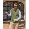 COOFANDY Mens Polar Fleece Vest Lightweight Sleeveless Jacket Warm Zip up Outerwear Vests with Zipper Pockets for Hiking(Army Green)
