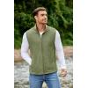 COOFANDY Mens Polar Fleece Vest Lightweight Sleeveless Jacket Warm Zip up Outerwear Vests with Zipper Pockets for Hiking(Army Green)