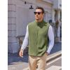COOFANDY Mens Polar Fleece Vest Lightweight Sleeveless Jacket Warm Zip up Outerwear Vests with Zipper Pockets for Hiking(Army Green)