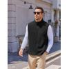 COOFANDY Mens Polar Fleece Vest Lightweight Sleeveless Jacket Warm Zip up Outerwear Vests with Zipper Pockets for Hiking(Black)