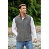 COOFANDY Mens Polar Fleece Vest Lightweight Sleeveless Jacket Warm Zip up Outerwear Vests with Zipper Pockets for Hiking(Heather Grey)