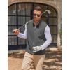 COOFANDY Mens Polar Fleece Vest Lightweight Sleeveless Jacket Warm Zip up Outerwear Vests with Zipper Pockets for Hiking(Heather Grey)