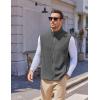 COOFANDY Mens Polar Fleece Vest Lightweight Sleeveless Jacket Warm Zip up Outerwear Vests with Zipper Pockets for Hiking(Heather Grey)
