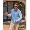 COOFANDY Mens Polar Fleece Vest Lightweight Sleeveless Jacket Warm Zip up Outerwear Vests with Zipper Pockets for Hiking(Lake Blue)