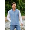 COOFANDY Mens Polar Fleece Vest Lightweight Sleeveless Jacket Warm Zip up Outerwear Vests with Zipper Pockets for Hiking(Lake Blue)
