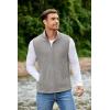 COOFANDY Mens Polar Fleece Vest Lightweight Sleeveless Jacket Warm Zip up Outerwear Vests with Zipper Pockets for Hiking(Light Grey)